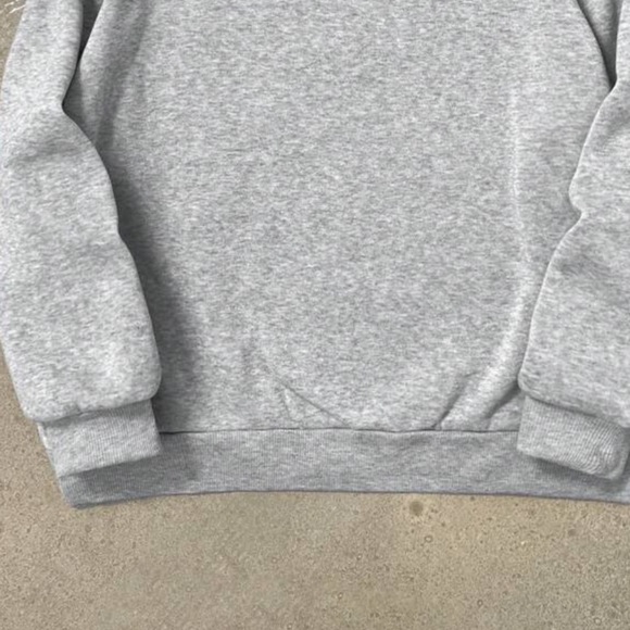 Gray Crewneck Sweater with Embroidered God Is Good - Picture 3 of 8